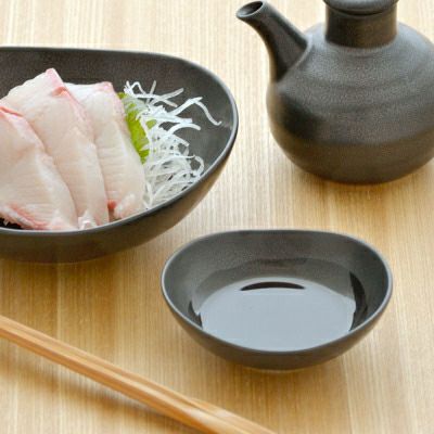 まゆ型小付 黒マット （inBASIC BLACK）