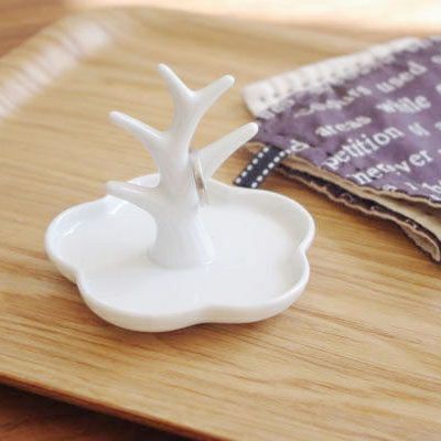 陶製 リングスタンド＜花＞