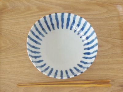 飽きがこない定番デザイン!末永く使える、色鮮やかな十草模様が染付け