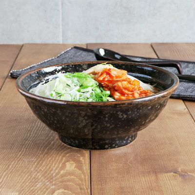 油滴結晶 石目 6.3寸ラーメン丼