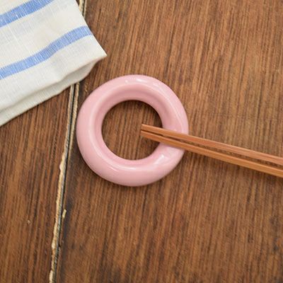 （ピンク） 5.5cm リング箸置き （カトラリーレスト） （アウトレット）