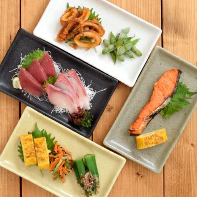 和色の長角皿 22cm