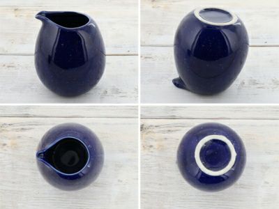まるで星空のように美しいブルーの片口酒器。和食器、洋食器どちらにも