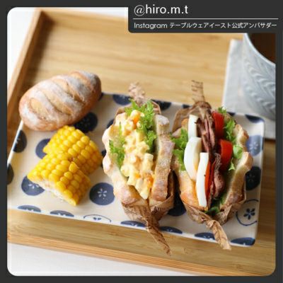 和モダンな野菜柄がかわいい長角皿。焼き魚や卵焼き、刺身皿、突き出し