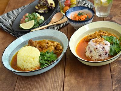 おしゃれな陶器製のカレー皿。シチューボウル、スープボウルなどに