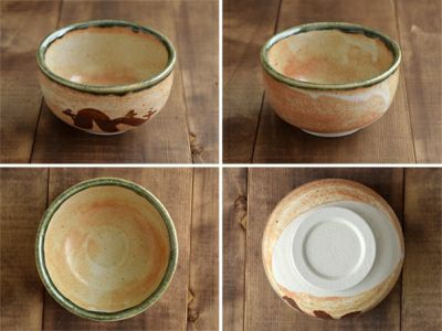 美濃焼の代表である、織部と志野が一度に楽しめる抹茶碗。人気の器でお