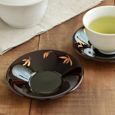 鮮やかなランの花が舞う茶托。煎茶碗や湯呑みに使えます。業務用・飲食