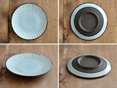 黒土の小皿4色の食器セット。豆皿サイズで、醤油皿に使えます