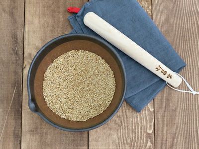 大きいサイズのすり鉢とすりこぎの食器セット。ゴマすり、とろろ擦り 