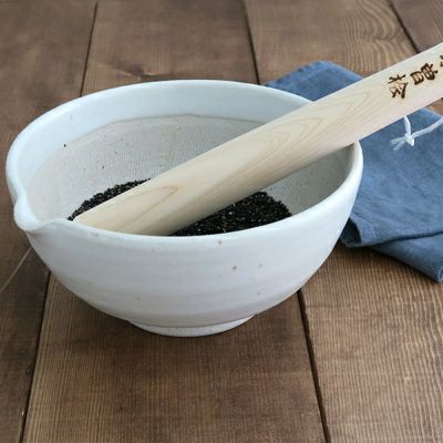 【2個セット②】すり鉢15号 Φ46 高さ19cm 46cm 約6.5kg 大きいサイズのすり鉢とすりこぎの食器セット。ゴマすり、とろろ擦り