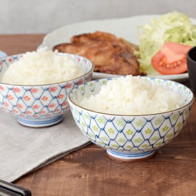 軽量磁器 網目小花 六兵衛茶碗