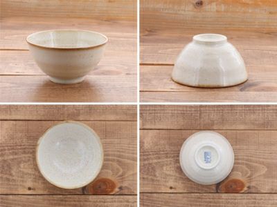 おしゃれな虹色の粒が散りばめられたお茶碗。夫婦茶碗にもオススメの