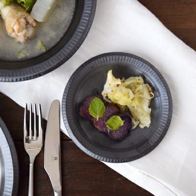 小皿 14cm 銀彩鉄結晶