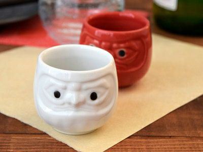 ●信楽焼 達磨 大口 灰皿 小物入れ 大口だるま 陶器 時代物 緑釉 高さ18㎝ だるまの表情にほっこり。