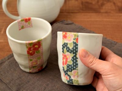 和柄の椿模様が上品、お茶の時間を華やかに彩ります。