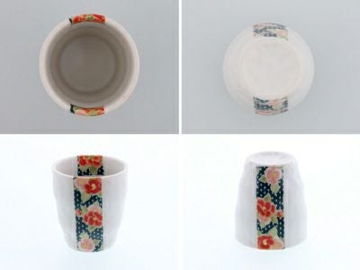 和柄の椿模様が上品、お茶の時間を華やかに彩ります。