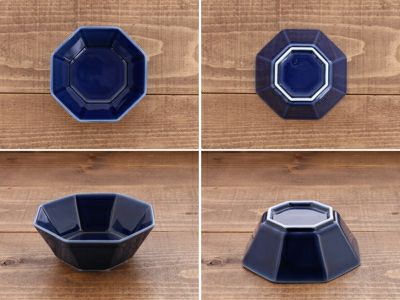 食卓のアクセントになるシンプルデザインの八角ボウル