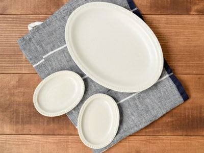 送料無料 プレート3枚セット ドットオーバルプレート 大小 3枚セット