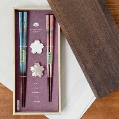 箸・箸置きギフト 花おぼろ 焼桐箱入