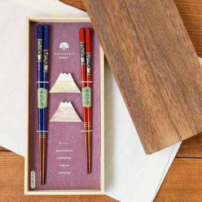 箸・箸置きギフト うさぎちらし貝 焼桐箱入