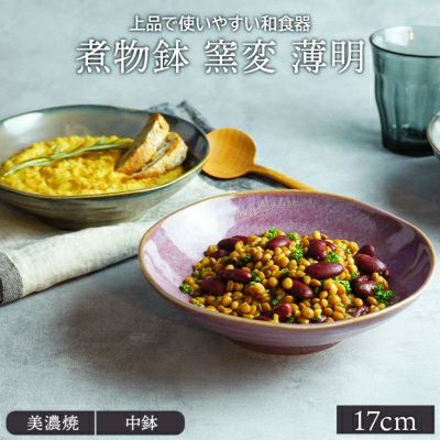 煮物鉢 窯変 17cm 薄明