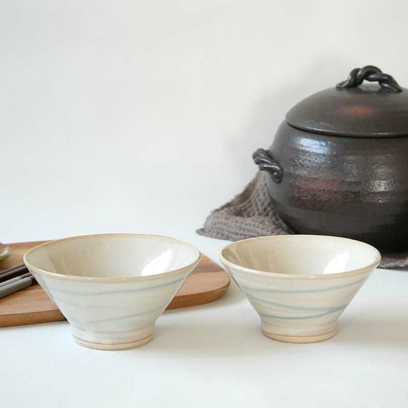 在庫限り お茶碗 さざ波ベージュ 切立 和食器 | EAST table