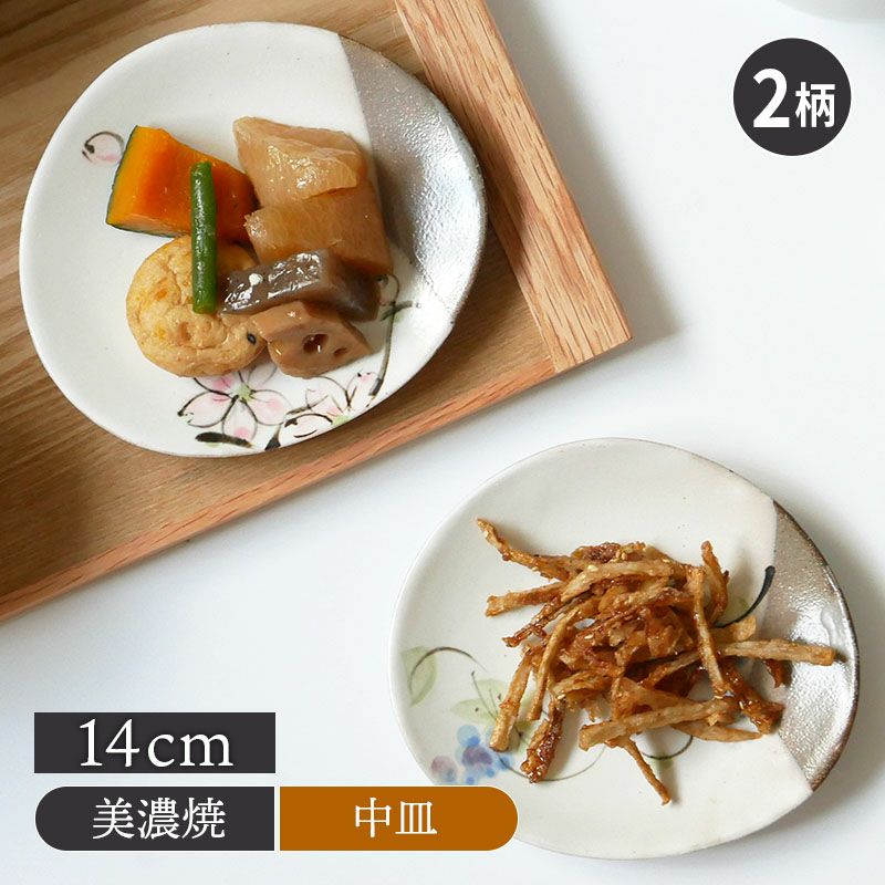 中皿 14cm 手描き 和食器