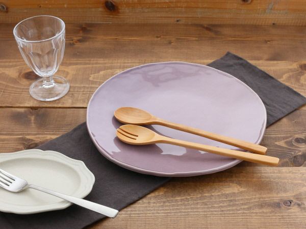 サラダの取り分け等に、ナチュラルな木製カトラリーセット。