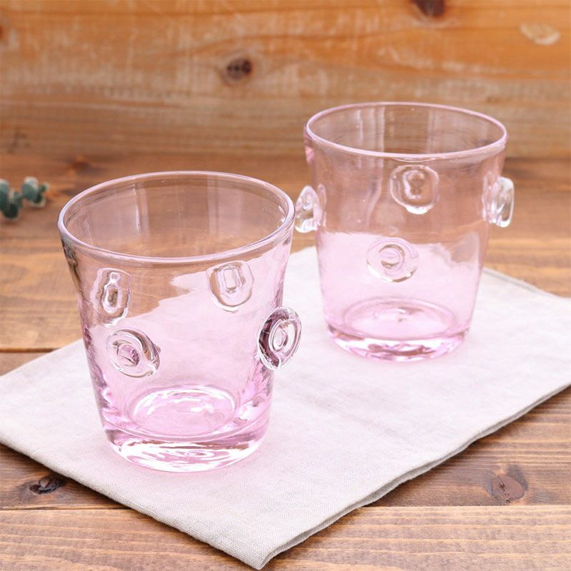 ペアグラス 330cc さくら 手吹きガラス 箱入り アウトレット