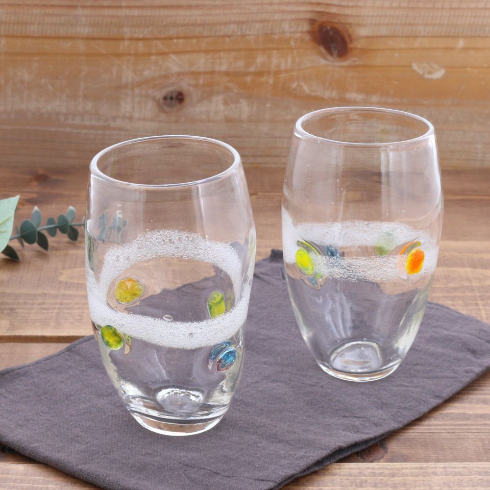 ペアグラス 440cc ほのか 手吹きガラス 箱入り アウトレット