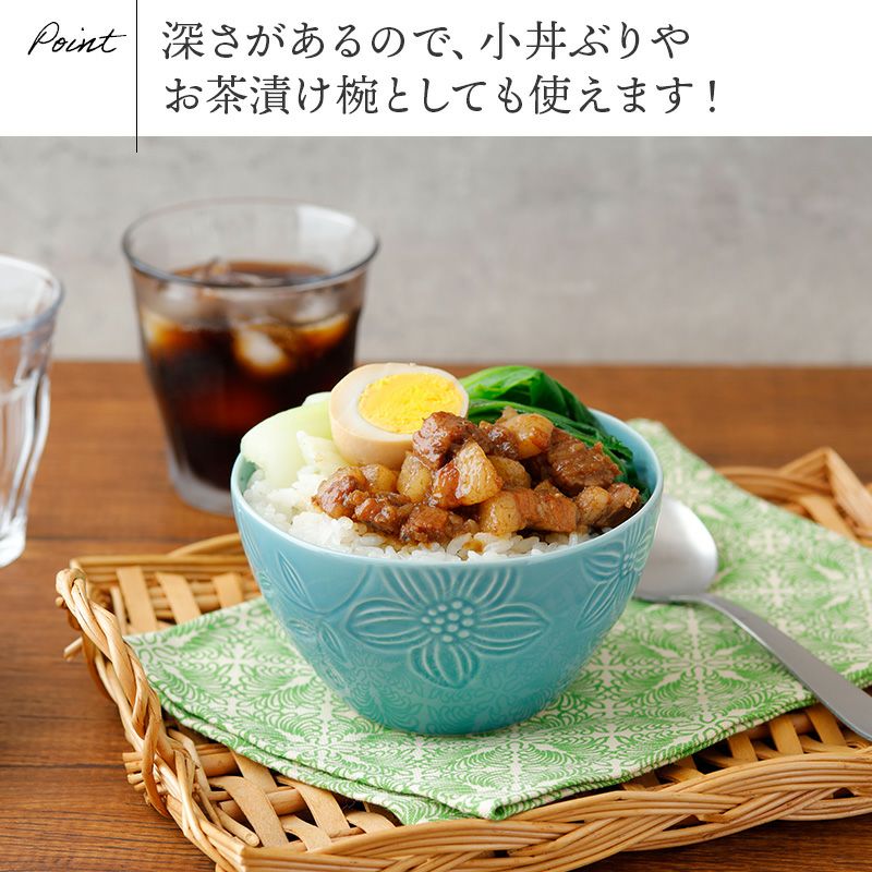 おしゃれな花柄で食卓が華やぐ、カラフルなスープボウル。