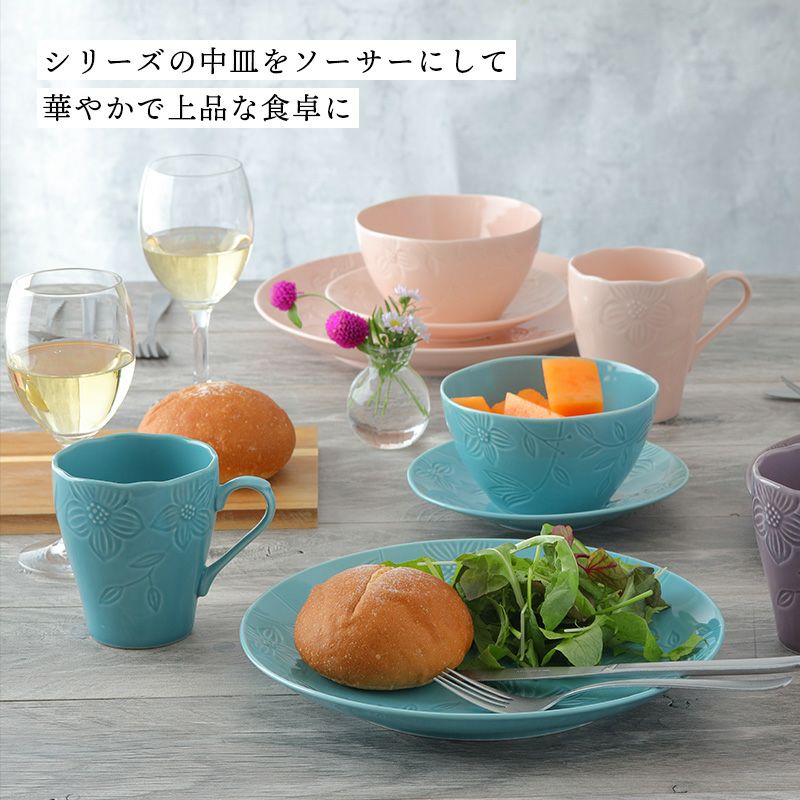 最終値下げ花柄食器セット28個 皿・カップ・ボウル ボウル 12.5cm AIKA 硬質陶器 （ 食洗機対応 電子レンジ対応 オーブン