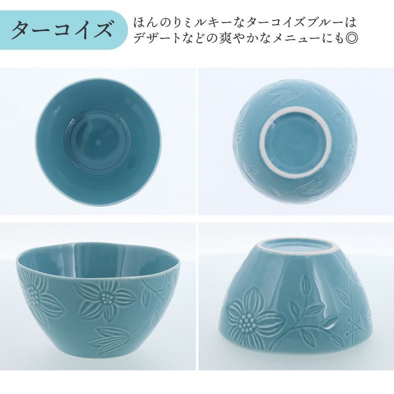 おしゃれな花柄で食卓が華やぐ、カラフルなスープボウル。
