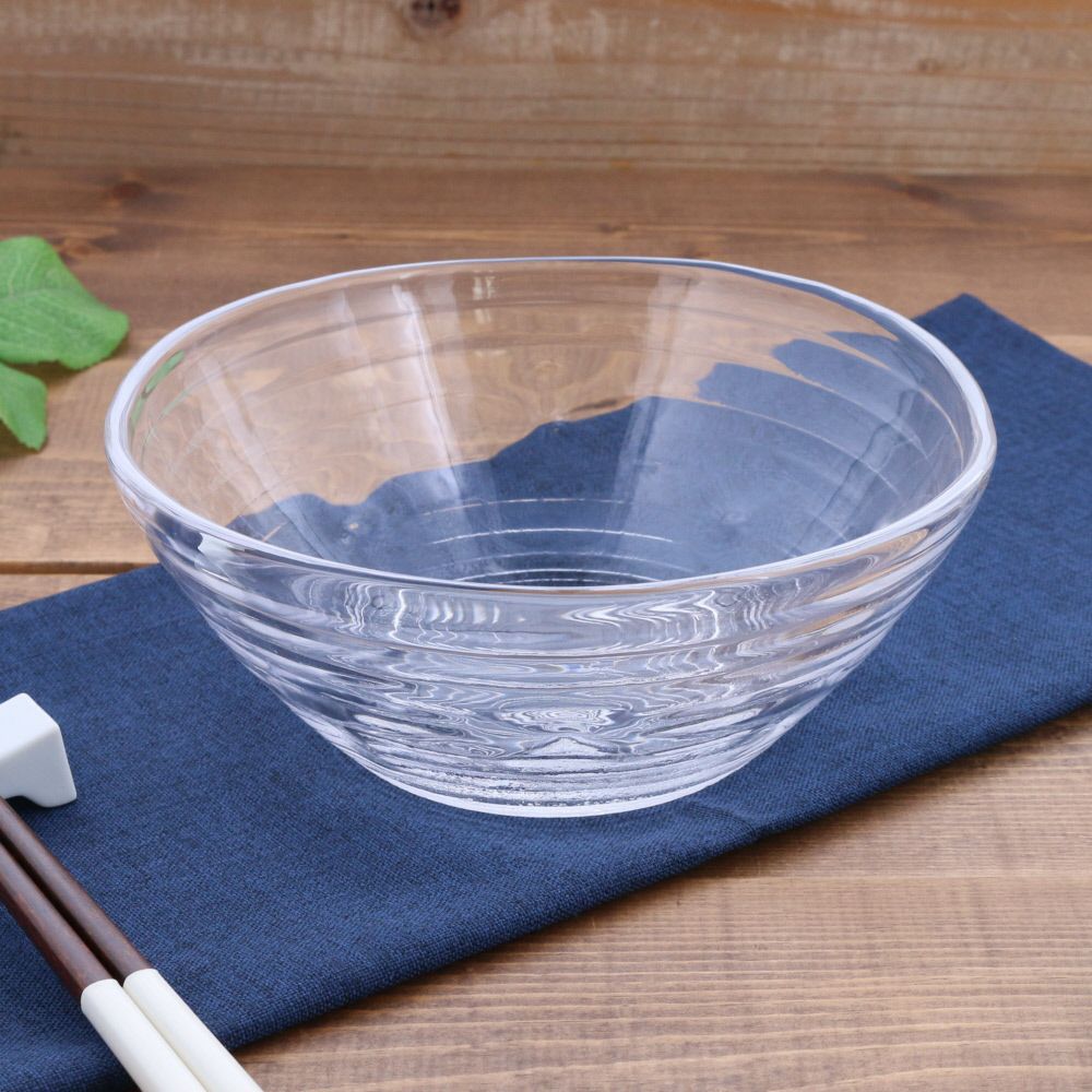 ガラスボウル 18cm 麺鉢 サラダボウル 食洗機可 在庫限り