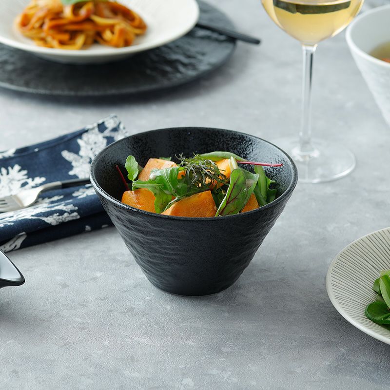 新生活応援 おしゃれな食器11点セット 1人用セット 割引 スレート調+α ブラック