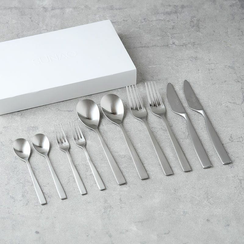 ディナーカトラリーセット 10本 燕市製 SUNAO スナオ ギフトボックス スプーン フォーク ナイフ セット 二人用 日本製 送料無料