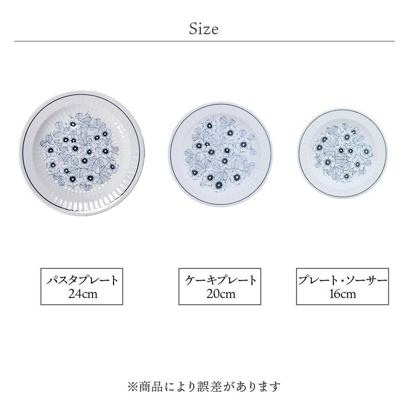 シックで華やかな花柄のケーキプレート。