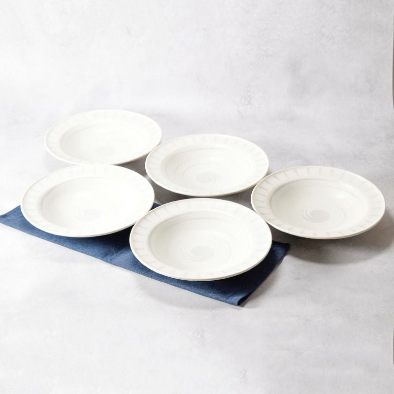 和食器のシンプルなカレー・パスタ皿5枚セット