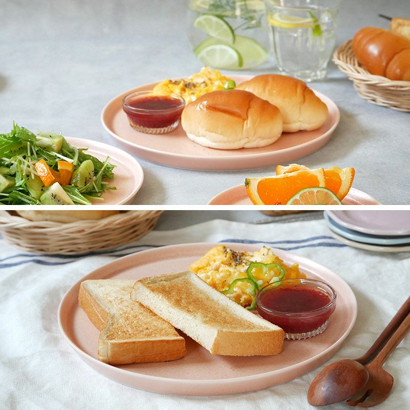 カラフルなプレートの食器セット