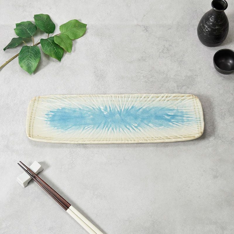 長皿 35cm 角皿 雫 和食器