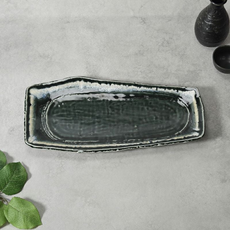 焼物皿 32cm 黒部 ちぎり型 和食器