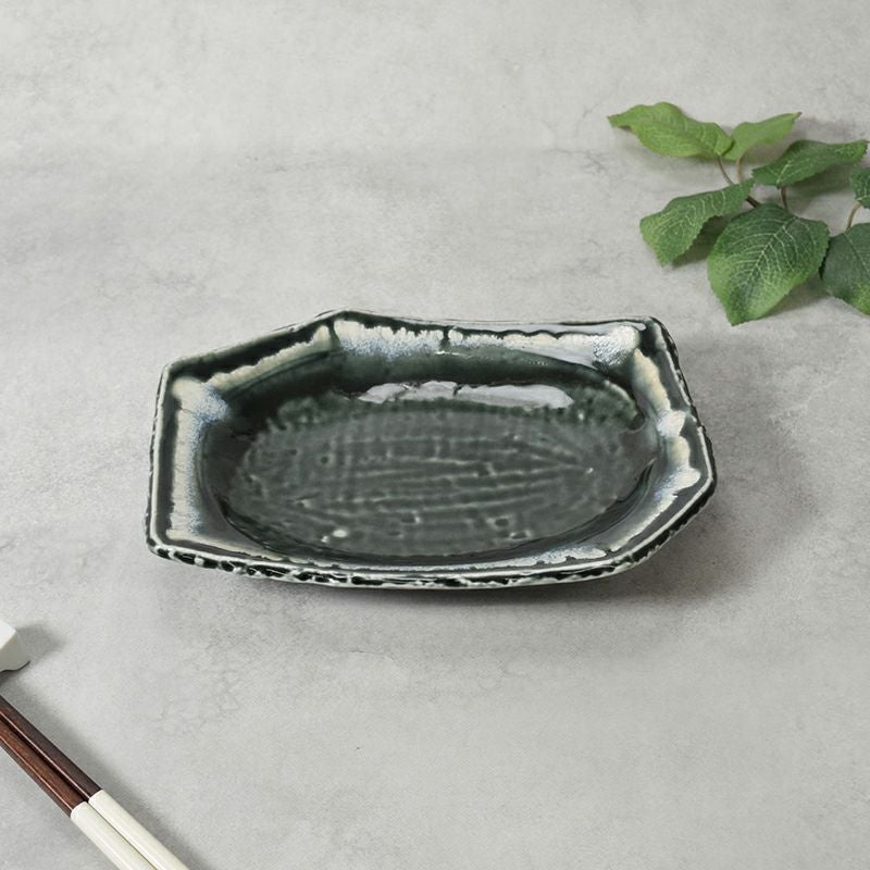 前菜皿 21.5cm 黒部 ちぎり型 和食器