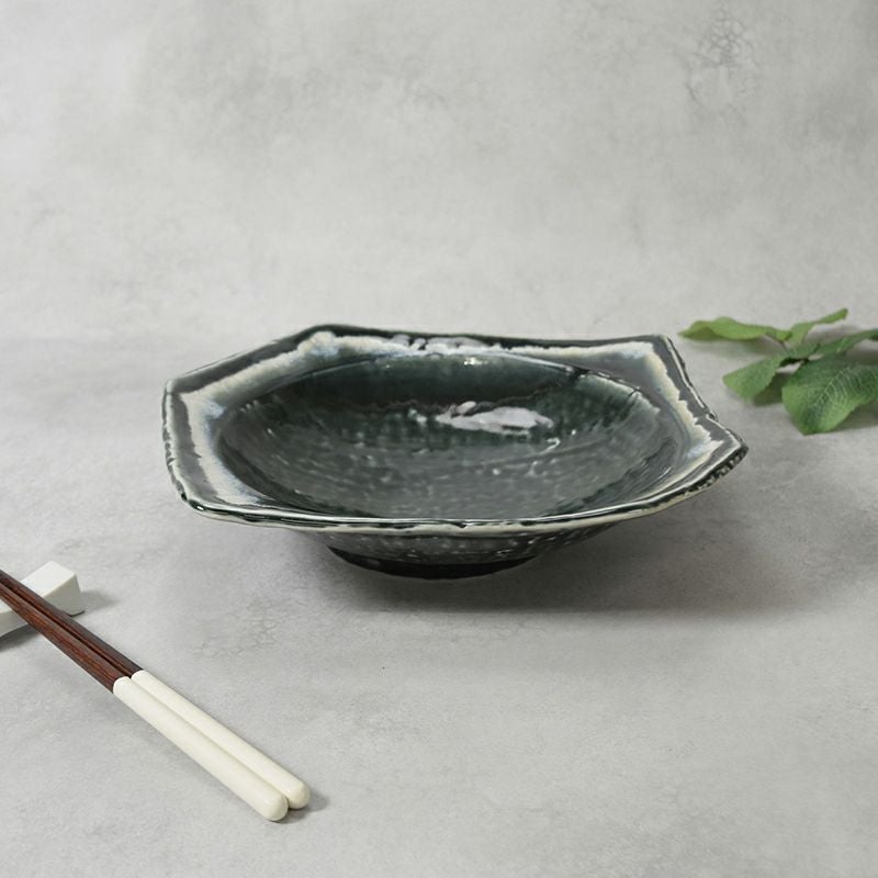 大鉢 24cm 黒部 ちぎり型 和食器