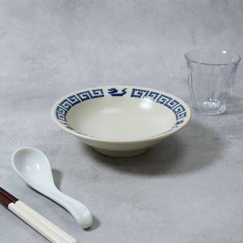 高台皿 18.5cm 雷紋龍 中華食器