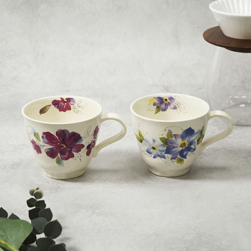 マグカップ 330cc 花模様