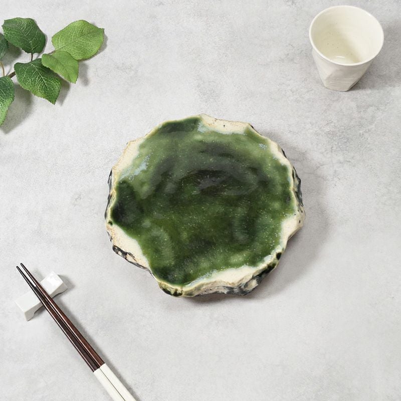 ロックプレート 中 21cm 織部サビ