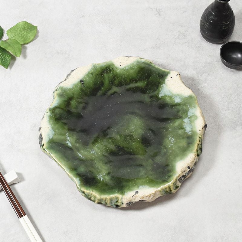 ロックプレート 大 30cm 織部サビ