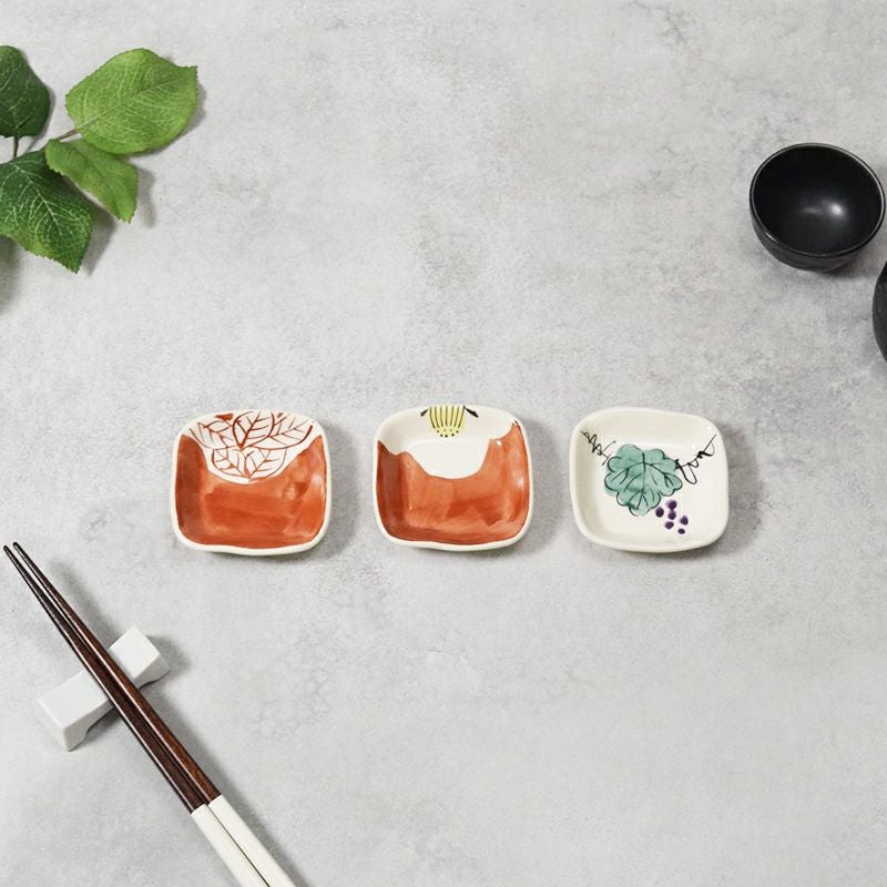 角豆皿 6.5cm 手描き