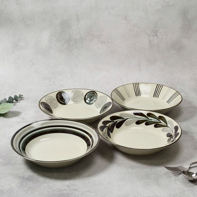 パスタ・カレー皿 21cm モノクロ