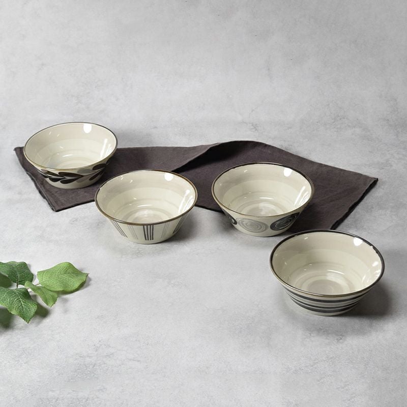 台形ボウル 13.5cm モノクロ